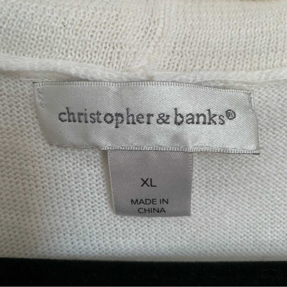 Christopher Banks xl white rolled collar sweater cardigan - Picture 3 of 3